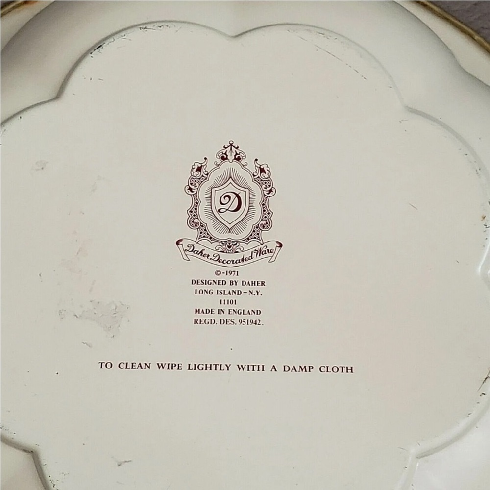 Daher Decorated Ware Vintage 1971 Decorative Bowl Blue Gold Made in England - Picture 5 of 6
